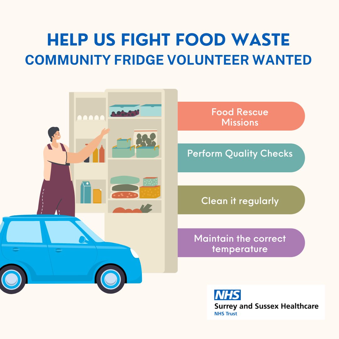 🌟Join the Fun and Help East Surrey Hospital Fight Food Waste! 🍏 You need 🚗 Access to a car to help us save the day (and the groceries!) Sign up ow.ly/4Pby50RcWzc 📩✨ #CommunityFridge #FoodWasteWarrior #Volunteer #SurreyUK #ReigateandBanstead #eastsurreyhospital