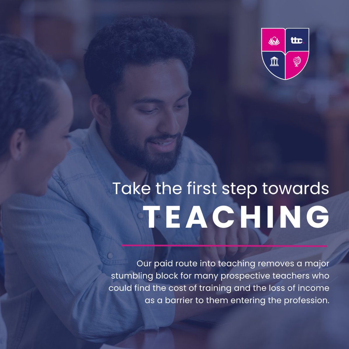 Take the first step towards teaching 🏫

Our paid teacher training route removes financial barriers for many prospective teachers. The cost of training & loss of income can be major stumbling blocks. ✏️🎓

Click here 👉 bit.ly/3JdgEYR

#TeacherTraining #TakeTheFirstStep