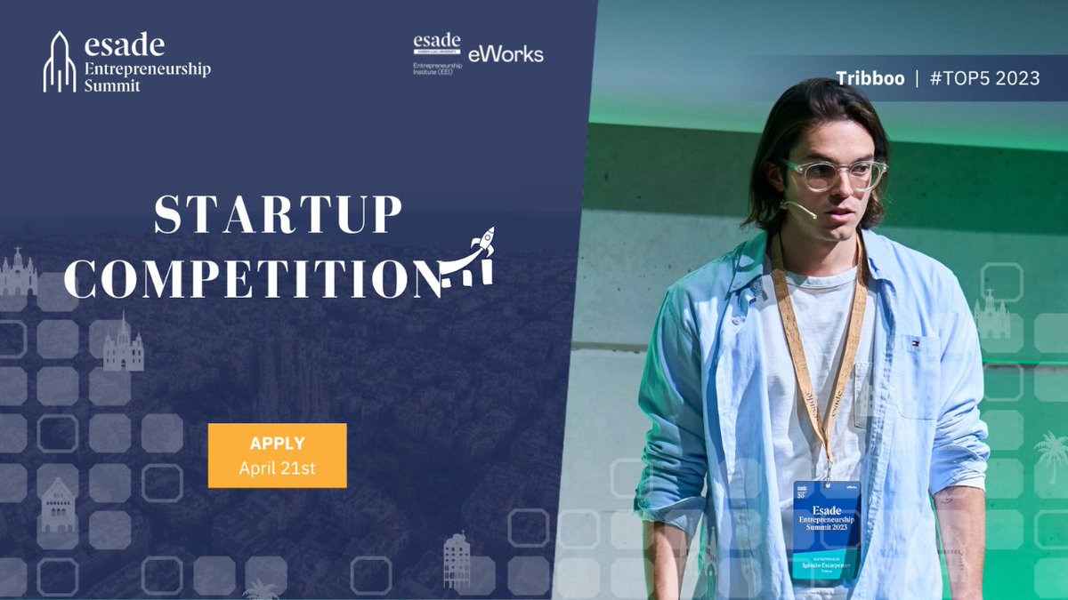 Are you an entrepreneur looking to raise capital? The #EESummitStartupCompetition 🚀 is your chance to impress top investors & connect with other founders. Apply by April 21, join @esade #EESummit24 & take the first step towards success! 👉esade.me/eesummitcompet…
