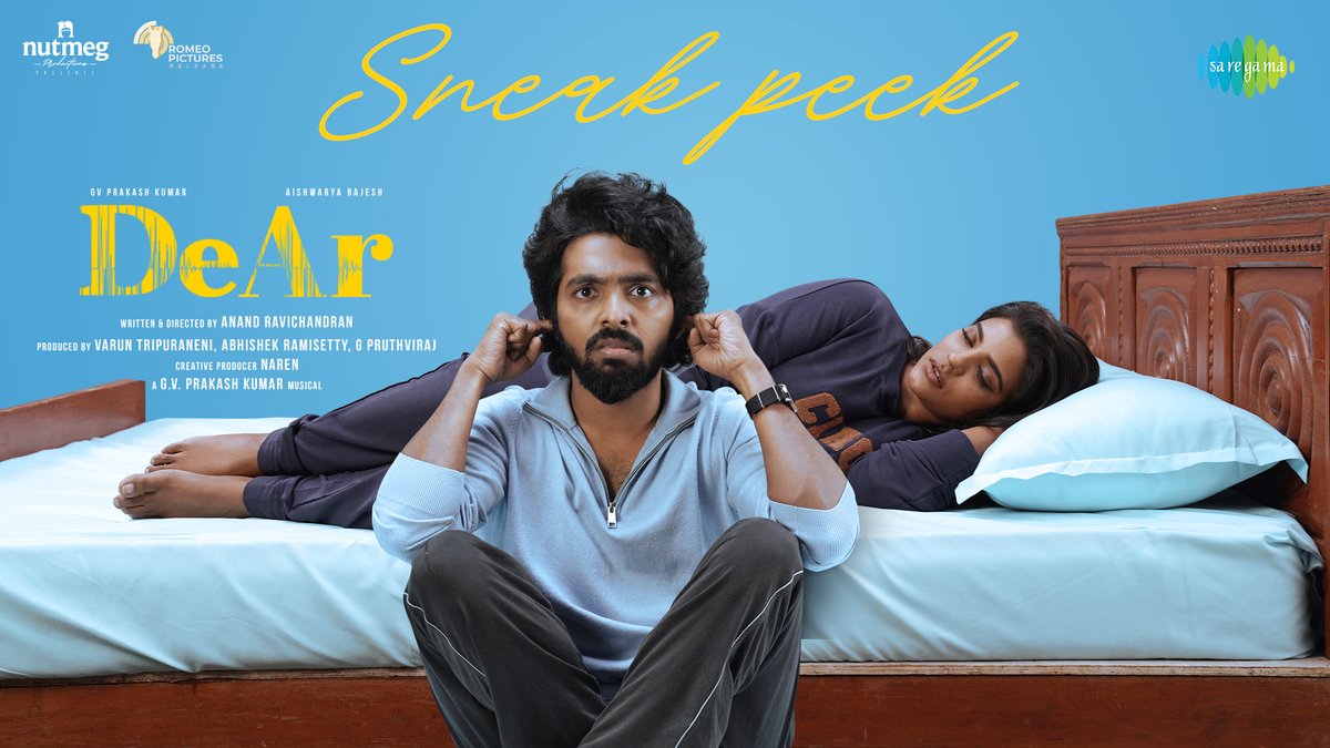 Here's The Much-awaited Sneak Peek of #DeAr  😍 🎬

🔗youtu.be/O88-fmSFEJE

A @gvprakash Musical 🎶

📽️ In Theatres From Today

@aishu_dil @Anand_RChandran #AbhishekRamisetty @tvaroon #PruthvirajG #RomeoPictures @NutmegProd