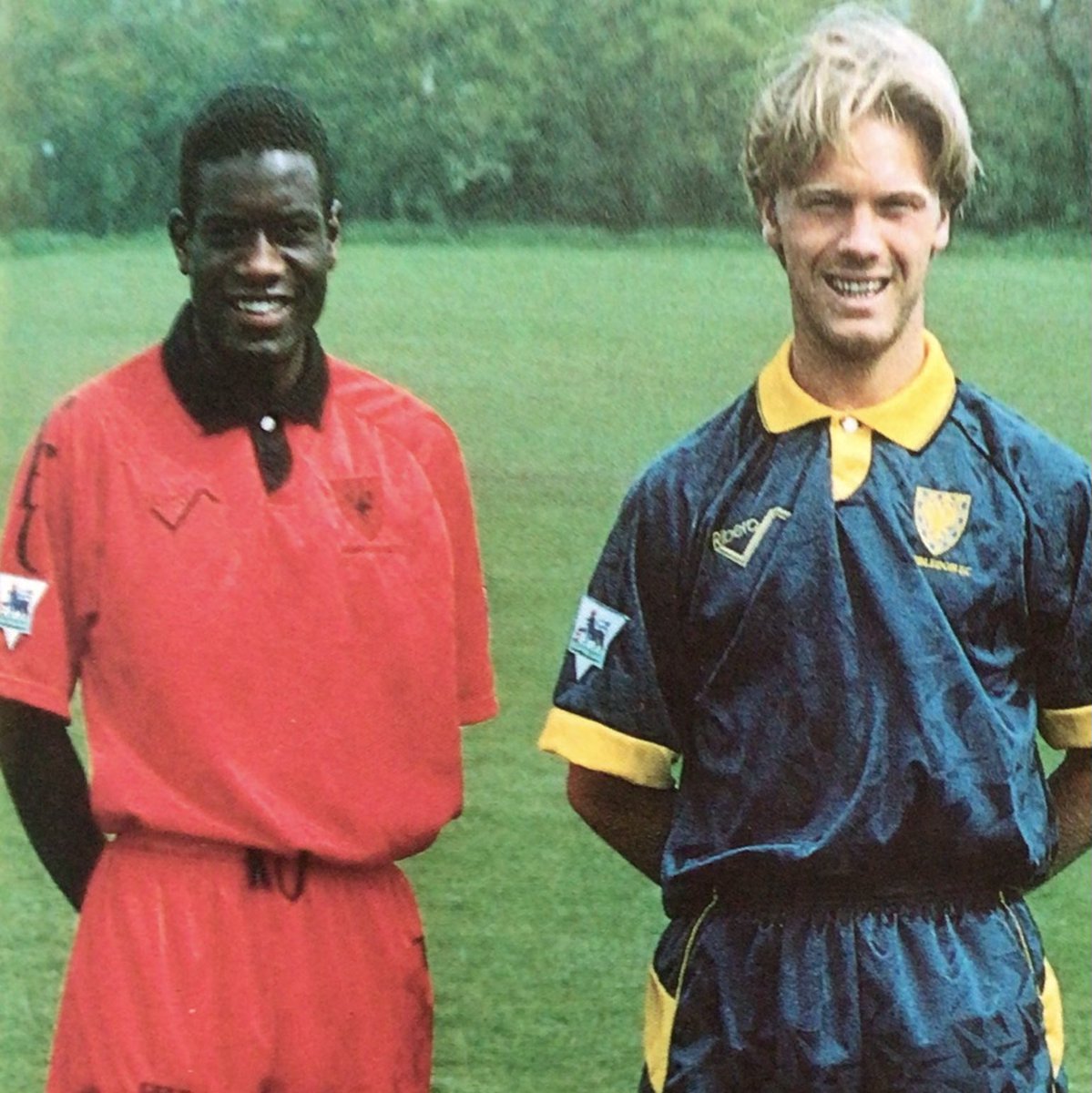 One from the archives: The launch of #Wimbledon’s kits for the 93/94 season, when we’d go on to finish sixth in the Premier League under Joe Kinnear, as football remembers this week. #TBT #AFCW