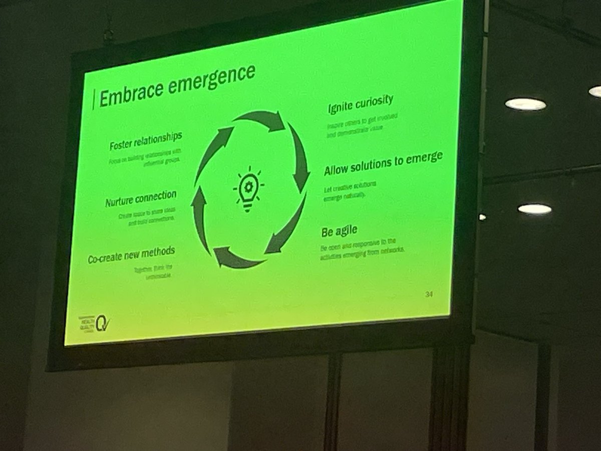 Loving this session.    So true #Quality2024 #QiTwitter ( sorry about my rubbish pic).  Embrace Emergence