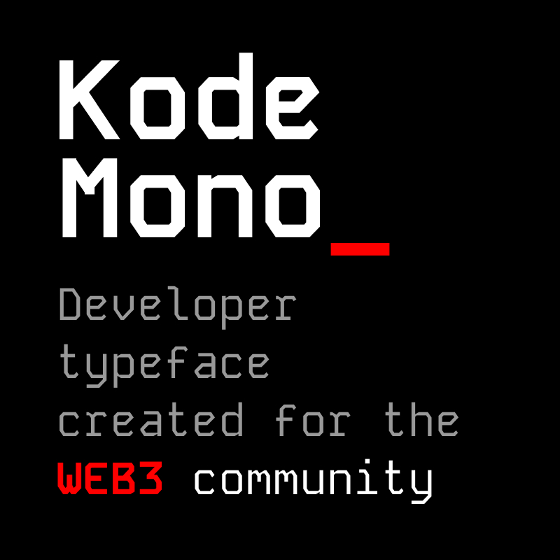 Kode Mono is a typeface explicitly created for the developer community. This typeface is designed to enhance the user experience and reflect our principles of functionality and timelessness. fonts.google.com/specimen/Kode+…