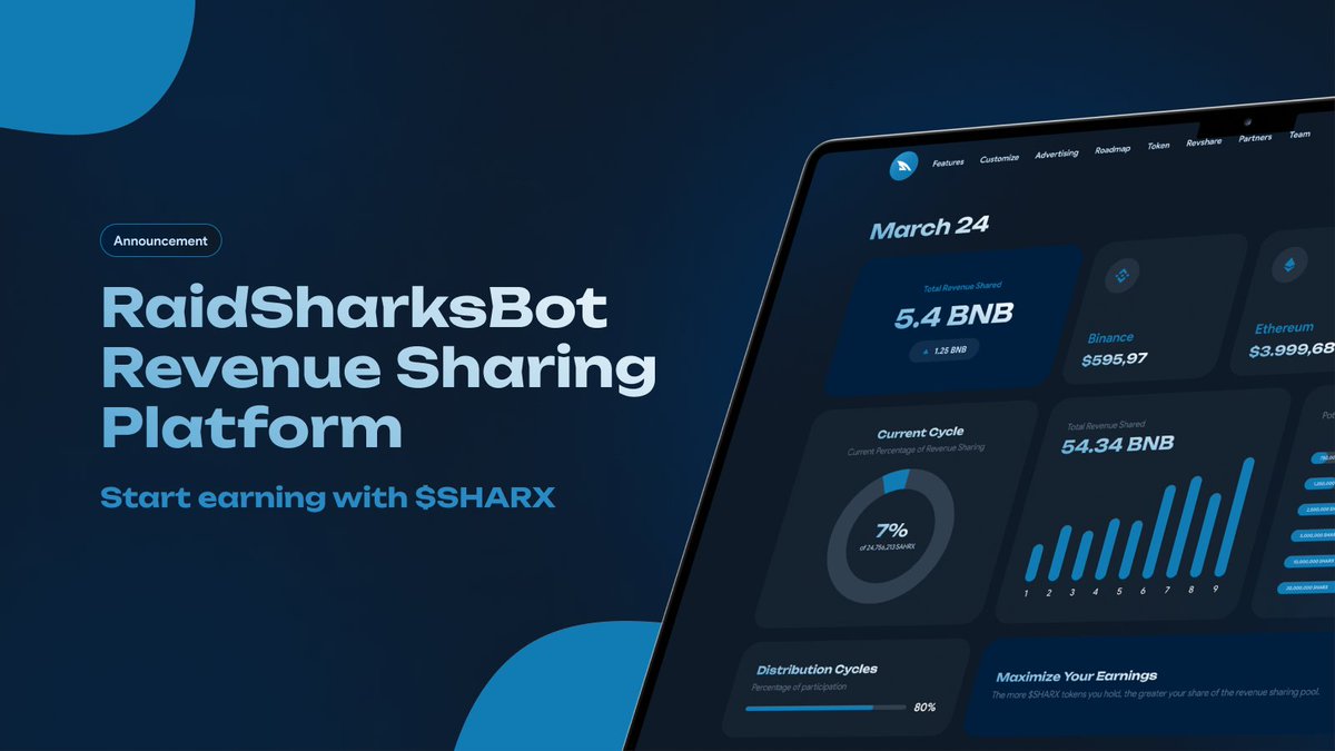 🎉 Exciting News! 🎉 Our public tests for the revenue sharing platform were a resounding success! Starting today at 12 UTC, we'll officially kick off revenue sharing with our $SHARX holders. Get paid in BNB. No fees. No lock. Make sure you're eligible by connecting your wallet…