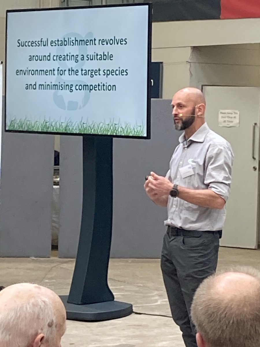 Clover event today at Carlisle with Andre speaking about creating a suitable environment for the target species and minimising competition ⁦@Graiseconsult1⁩ ⁦@AHDB_Dairy⁩ #clover