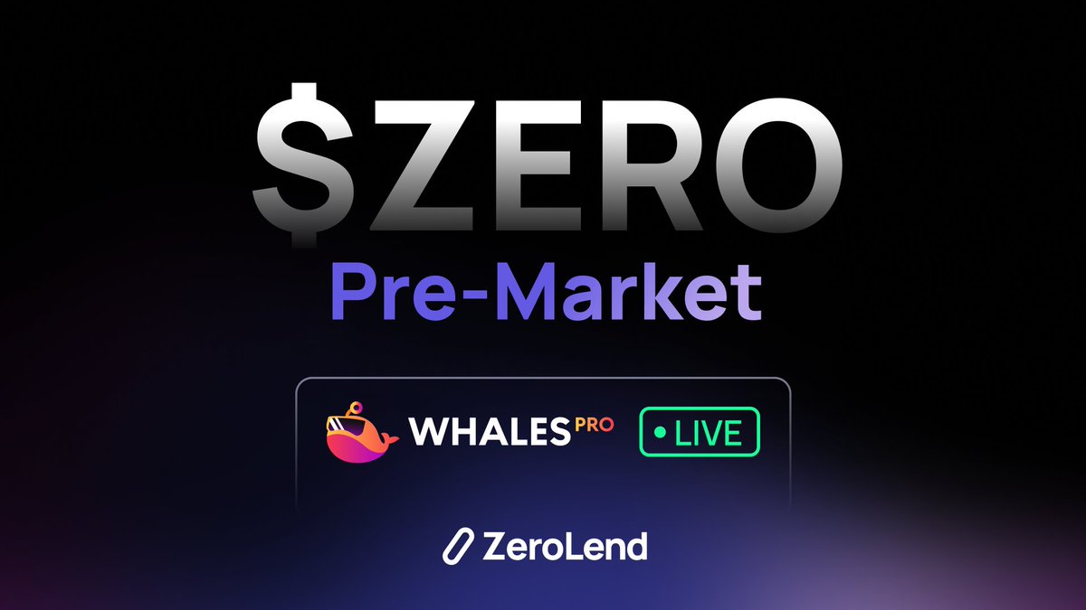 ZeroLend × Whales Market Pre-Market and Points-Market $ZERO trading is now  live on @WhalesMarket Pre-Market: https://t.co/AcQn59Jtef Points-Market:  https://t.co/c3bYan40ar