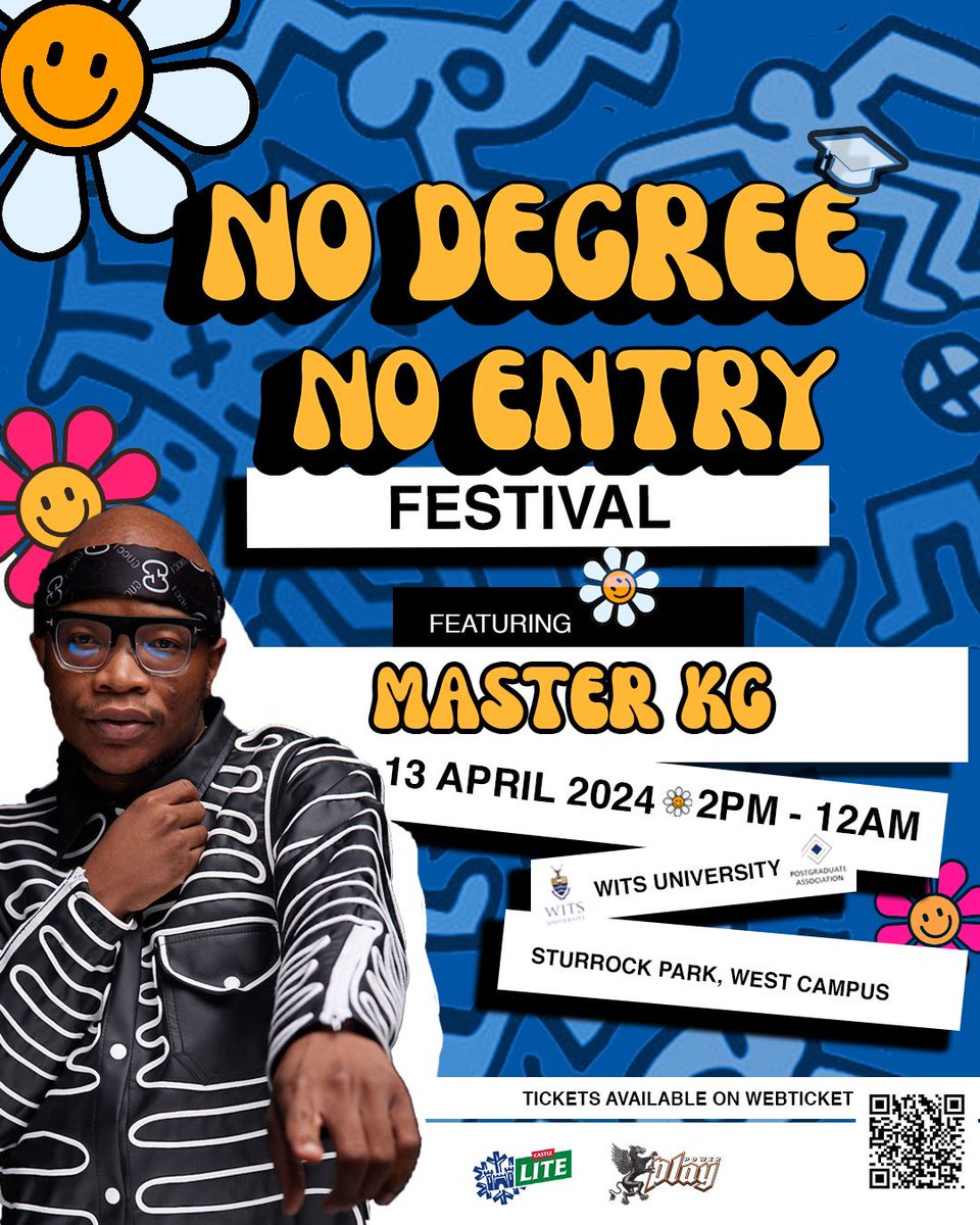 #NoDegreeNoEntryFest is pulling out all the spots with this event. <a href="/MasterKGsa/">MASTER KG</a> who took the world by storm in 2020 with his hit Jerusalema  is hitting the stage. I hope you remember the dance to the song. #witsforgood <a href="/WitsUniversity/">Wits University</a> <a href="/Wits_SRC/">Wits SRC</a>