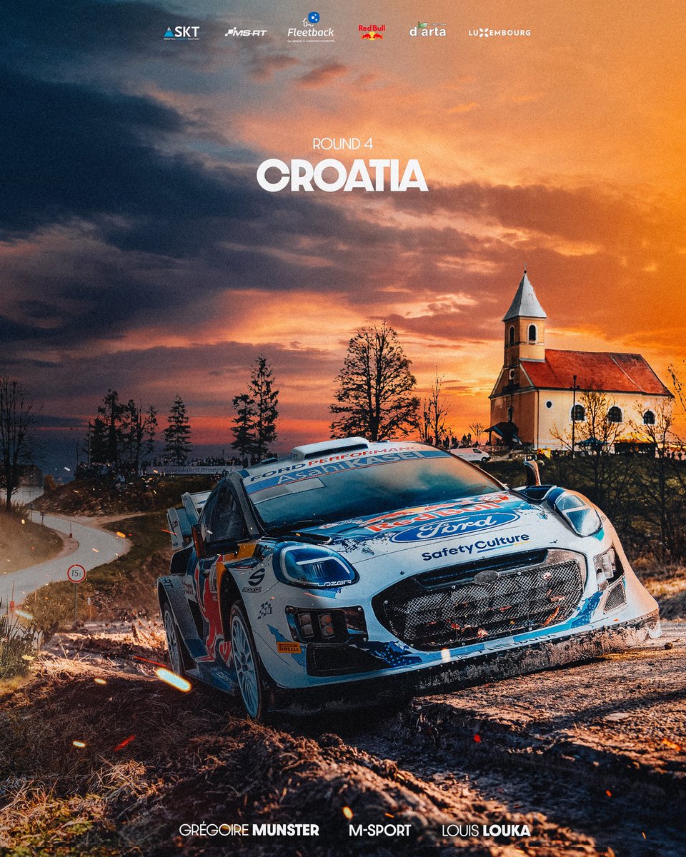 ⏱️ It’s time for the second tarmac event of the season! One week to go before Croatia Rally🔥

#WRC | #Msport | #CroatiaRally | #FordPerformance | #FordNewsEurope | #Puma | #RedBull #RedBullMotorsport | #GiveYouWings | #Fleetback | #Darta | #SKT | #ACLSport | #COSL | #LuXembourg