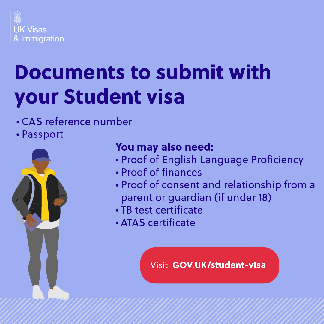 Start your UK Student visa journey with the right documentation. Save or screengrab this graphic and start your application process now! For further details, go to gov.uk/student-visa/a… #UKStudentVisa