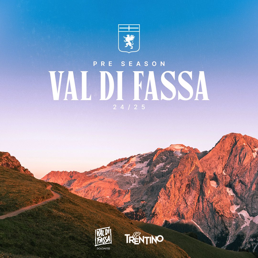 ☀️⛰ Genoa in Val di Fassa: pre-season 2024/2025 ⚽️🔜 📝 Scopri di più 👉 genoacfc.it/2024/04/11/pre… @valdifassa | @VisitTrentino