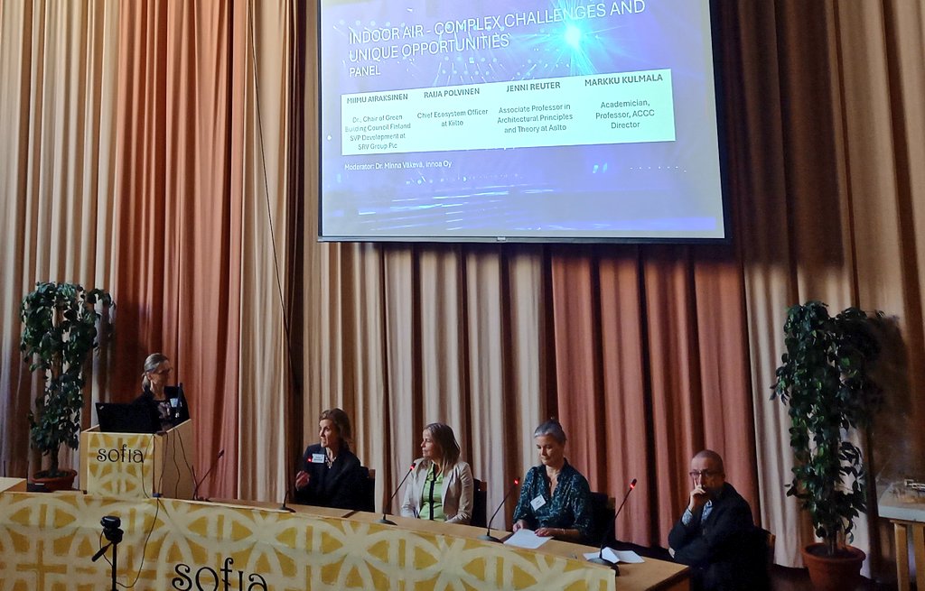 What kind of complex challenges and unique opportunities are related to indoor air quality? At least one thing is clear: nobody can find solutions alone, agree panelists @raijapolvinen @MiimuAiraksinen @MarkkuKulmala1, Jenni Reuter & Moderator Minna Väkevä at the ACCC Impact Week