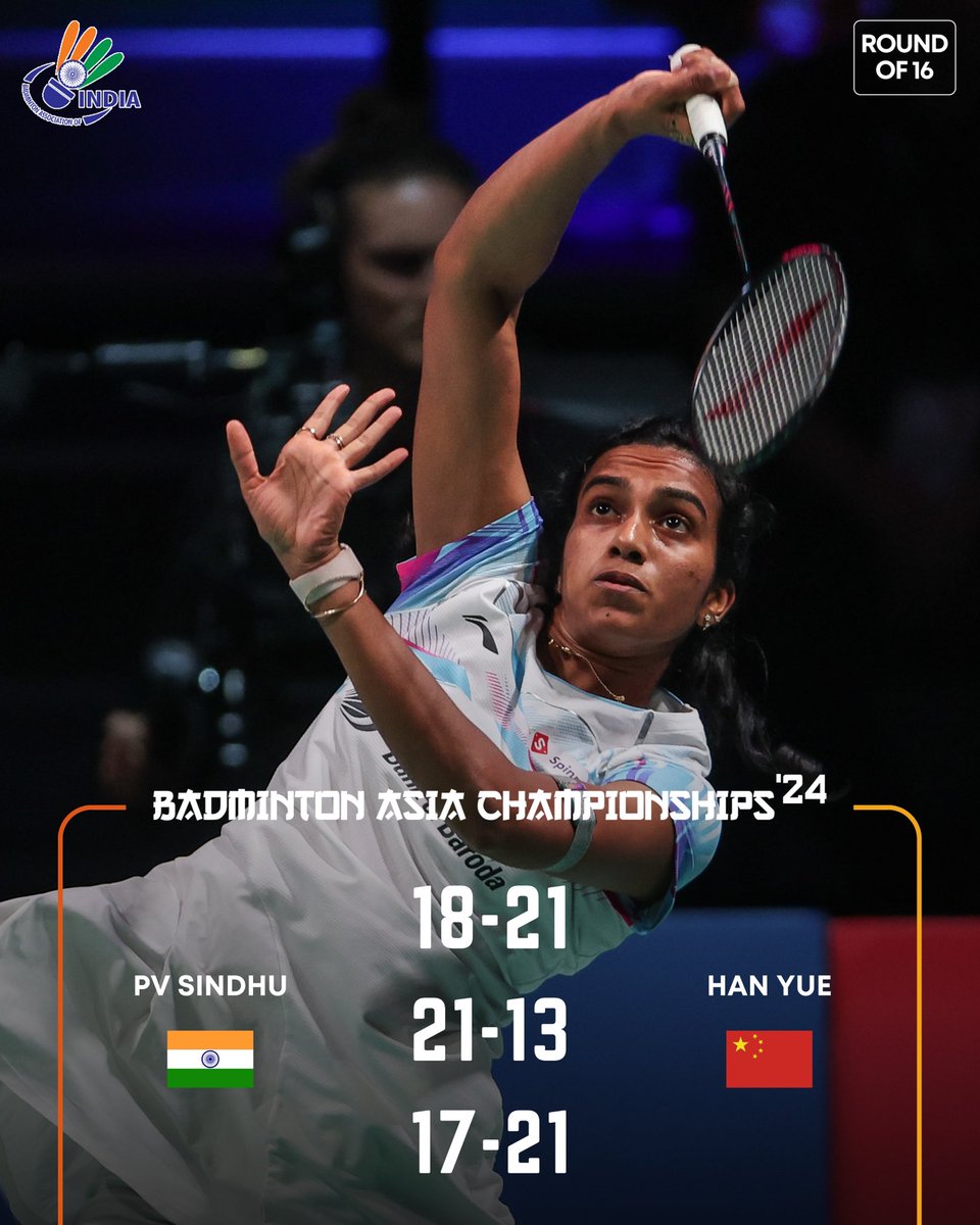 A battle hard-fought for an hour and 9 minutes but, it wasn’t to be for Sindhu this time. 📸: @badmintonphoto #BAC2024  #IndiaontheRise #Badminton
