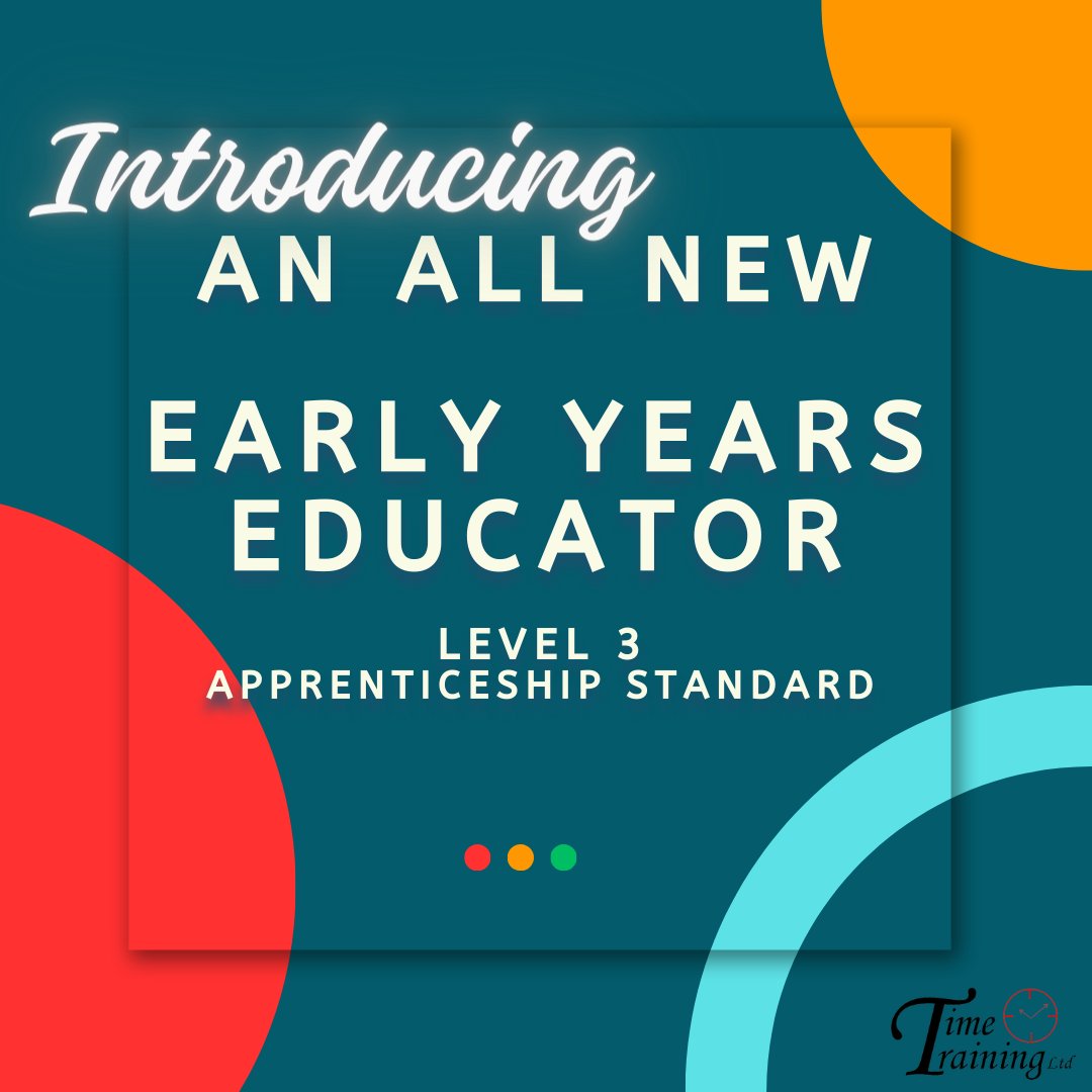 TimeTrainingLtd's tweet image. Big changes to the Early Years Educator apprenticeship and we are excited to put together a new qualification to meet these. 
- The diploma has been removed
- The End Point Assessment has changed 
 - Learners must achieve English &amp;amp; Maths at Level 2,  Paediatric First Aid and EPA