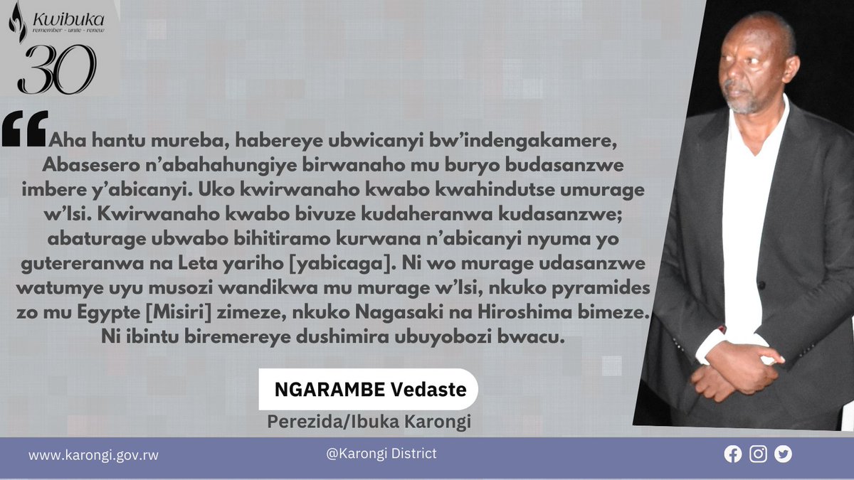 Gushyira urwibutso rwa Jenoside yakorewe Abatutsi mu murage w'Isi wa @UNESCO bifite igisobanuro kinini ku butwari bwaranze Abasesero.