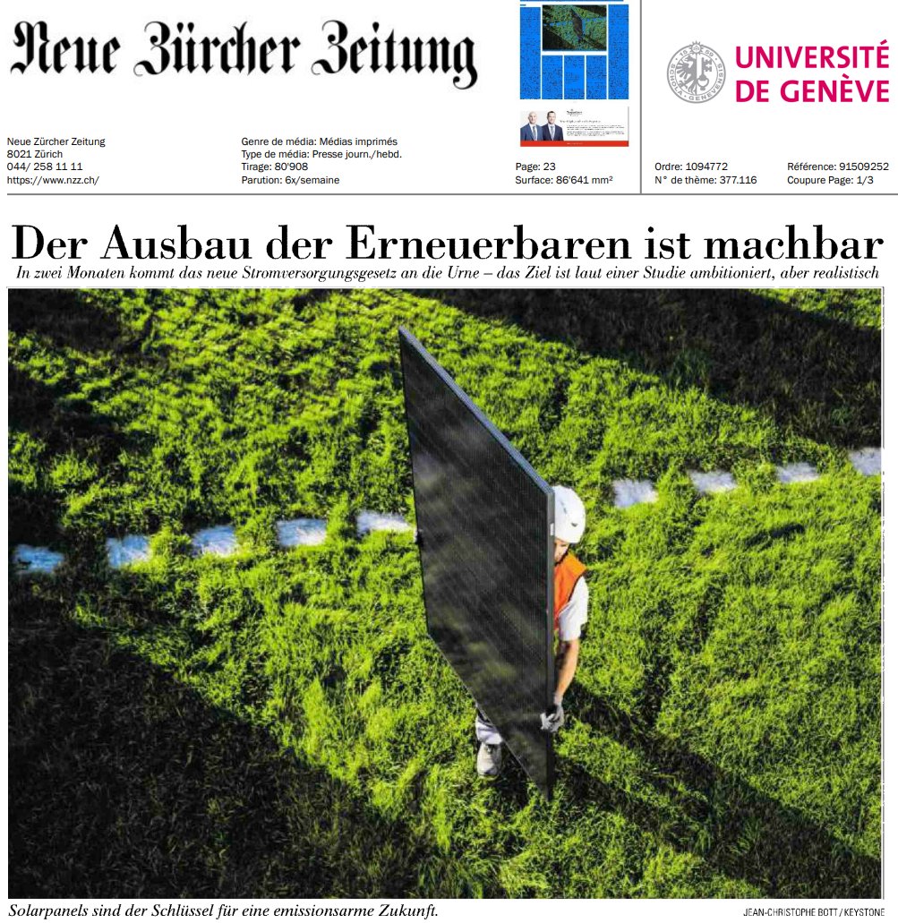 ⌛️In zwei Monaten kommt das neue #Stramversorgungsgesetz an die Urne, das Ziel ist laut unserer #Studie ambitioniert, aber realistisch. 👇Die kommentare von Evelina Trutnevyte, Professorin für erneuerbare Energiesysteme an der UNIGE. revue-presse.unige.ch/files/articles… #Schweiz