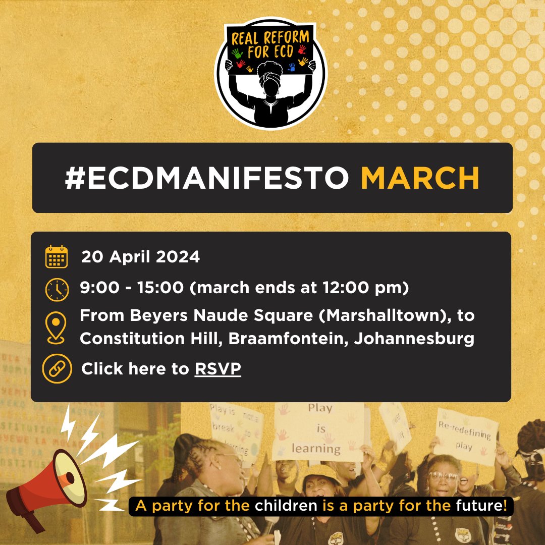 EcdReform's tweet image. @UDmRevolution We&apos;ve got one question: is UDM a party for the children? 👀 

✊If your values of respect, dignity and human worth apply to children, we urge you to join our march to Con Hill on 20 April!

📢A party for the children is a party for the future! 

#ECDManifesto