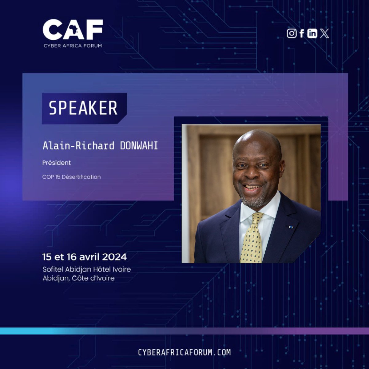 À très bientôt pour le Cyber Africa Forum. 
@Gouvci @SpallianFr @UNCCD @agro_map @FoxtrotLdc @betterSoil_ @COP28_UAE @CBD_COP15 @CAF_forum
