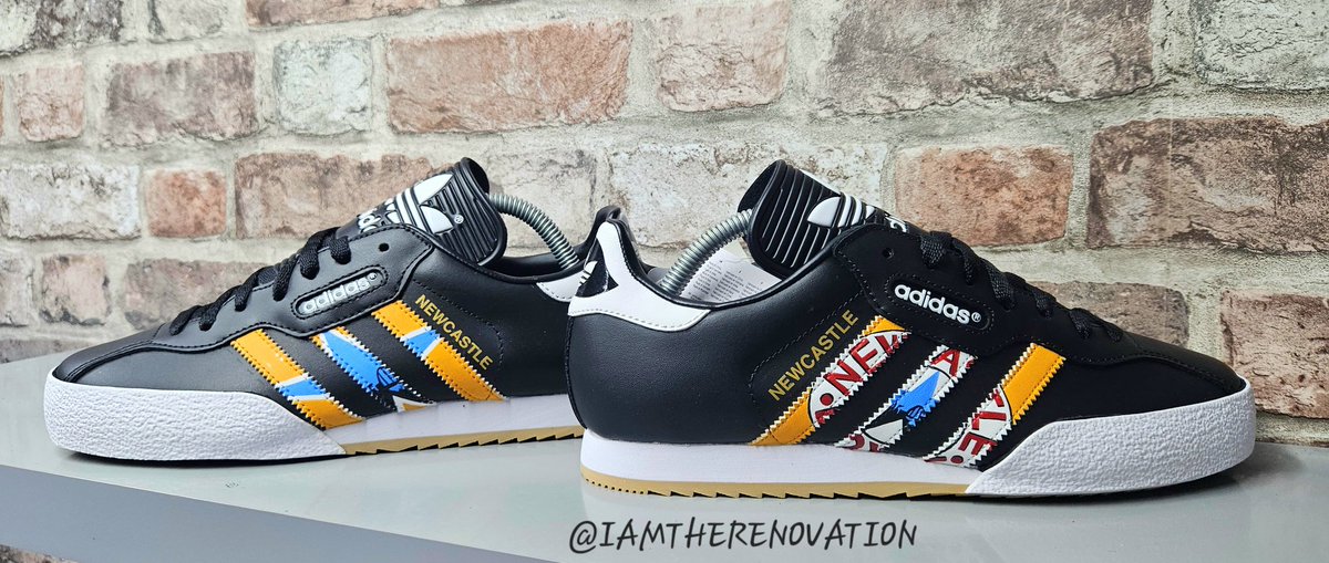 Our favourites The samba super Tyne custom Direct message for all custom enquiries and requests thanks #toonarmy #blackandwhitearmy #customtrainers #newcastle