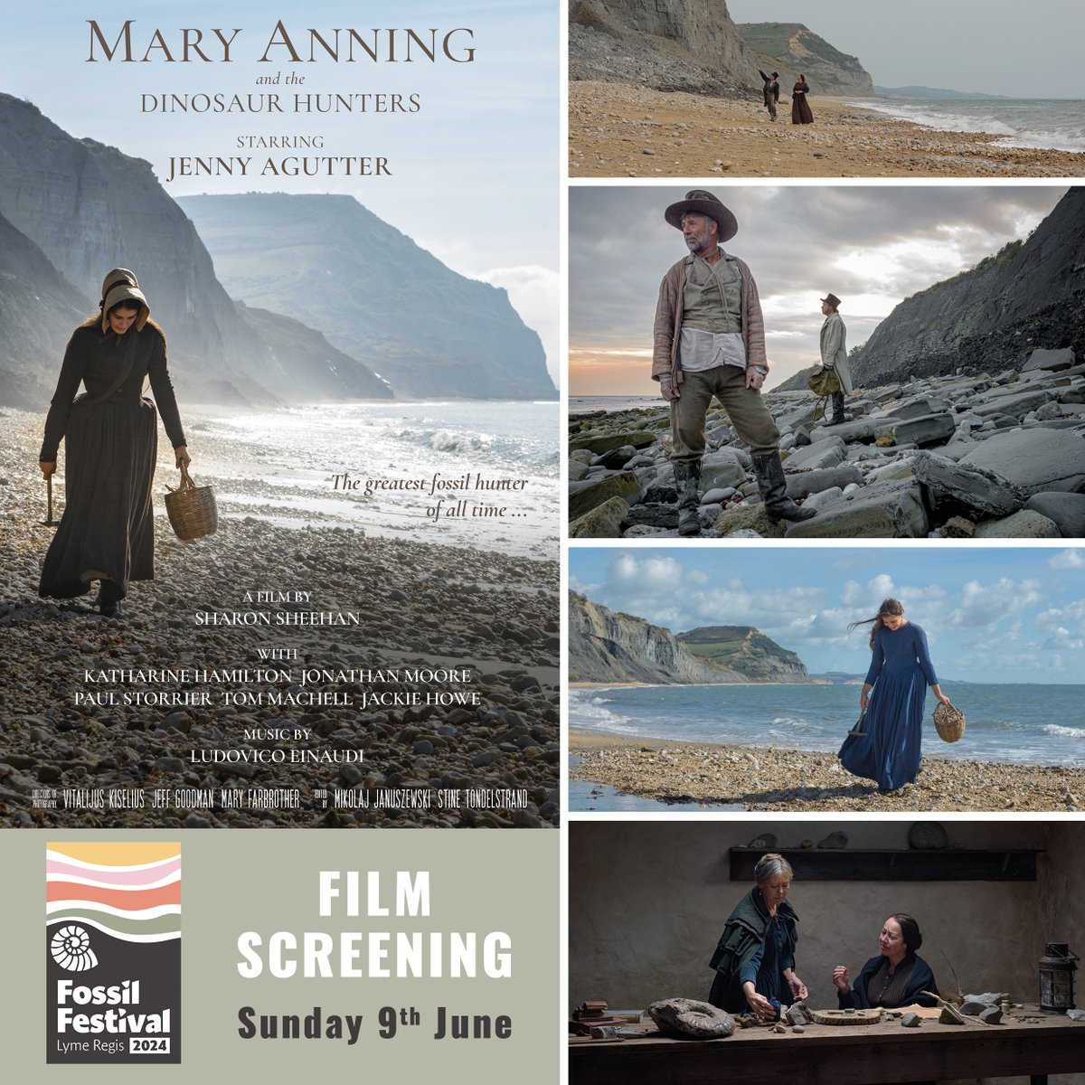 Fossil Festival 📷FILM SCREENING at The Marine Theatre - MARY ANNING AND THE DINOSAUR HUNTERS - Sunday 9th June, 6.15pm. Be amongst the first to see this much anticipated new film, shot on location in Lyme Regis. For ticket info see link in bio.