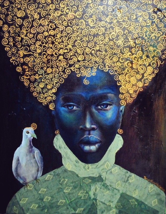 womensart1's tweet photo. The Black Queen (2010) by Jamaican-born painter Tamara Natalie Madden #WomensArt https://t.co/FKBugsmwHZ
