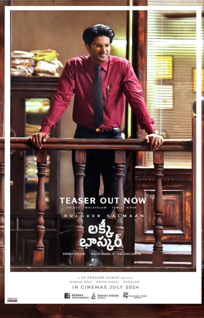 #DulquerSalmaan ‘s #LuckyBaskharTeaser (Telugu) ▶️ youtu.be/38zkfXEhsJI