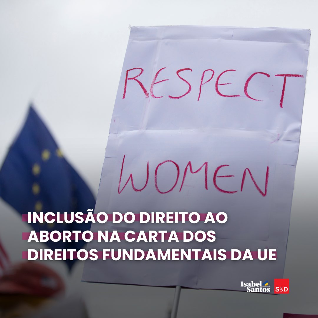 Acaba de ser aprovada, no Parlamento Europeu, a inclusão do aborto na Carta dos Direitos Fundamentais da União Europeia. Pela liberdade e pela defesa dos direitos de todas as mulheres!