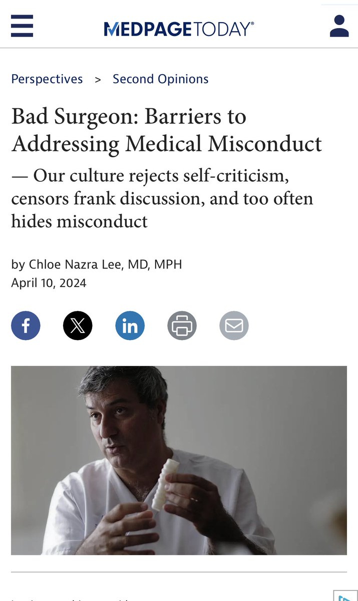 We’re live! @medpagetoday & I are starting a new series on ethical failures in medicine: The Hypocritical Oath The culture of #InstitutionalBetrayal & retaliation is real. Let’s change it #MedTwitter @ResaELewiss @BenitaANYC @LanaRLawrence Link: medpagetoday.com/opinion/second…