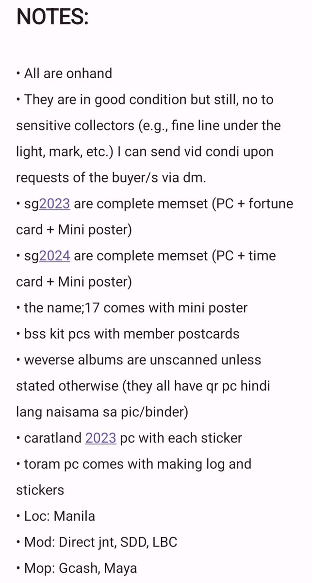 WTS LFB

SVT decluttering sale

— ₱31,070 (-500 if payo)
— sold as a whole set or 90% of the total price to push thru
— x sensi
— can look kahati, will transact to 1 person only
— lots of freebies to host
— dop: 1 month w/ 50% dp up to 3 days
— reply/dm to claim