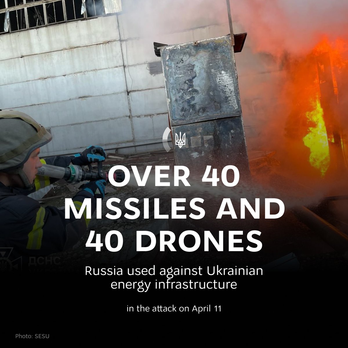 In tonight's attack, Russia targeted Ukraine's critical infrastructure in Kharkiv, Odesa, Lviv, Zaporizhzhia, and Kyiv regions with 40 drones and over 40 missiles A strong air shield in Ukraine and more Patriots systems and missiles for them are needed because #PatriotsSaveLives