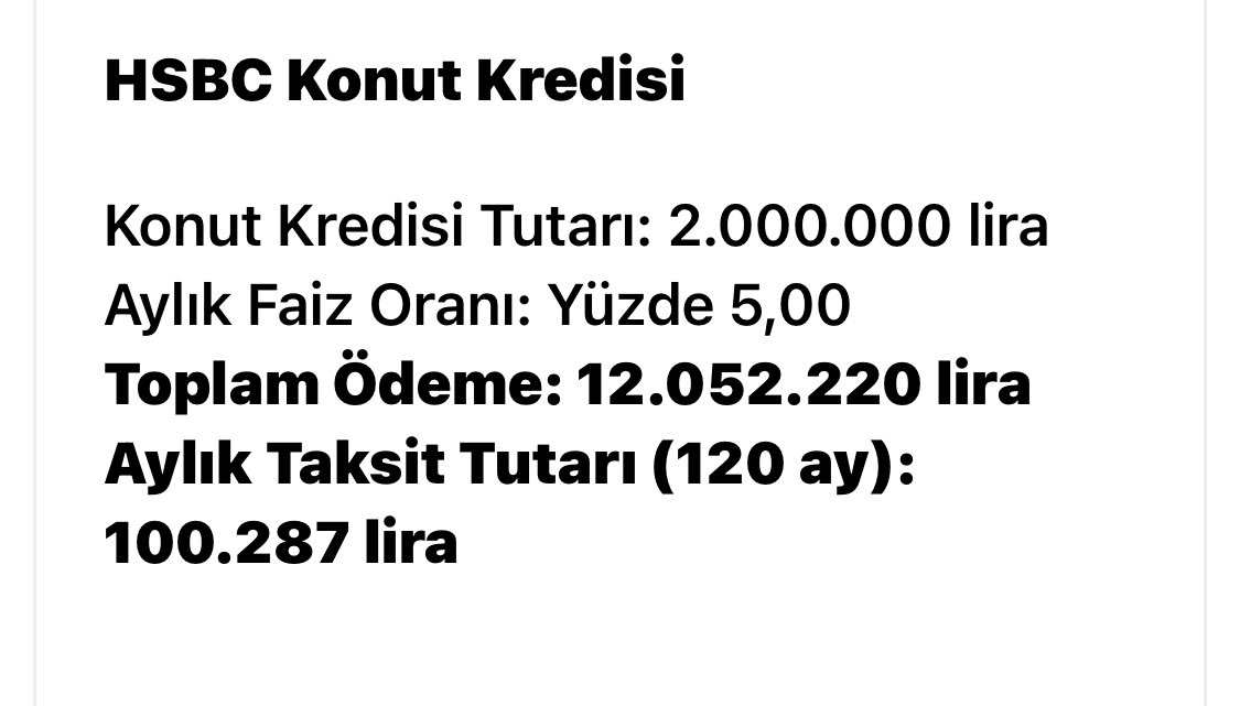 2 milyon konut kredisinin aylık ve toplam ödemesi…. Hemen koşup başvurun, sudan ucuz😉