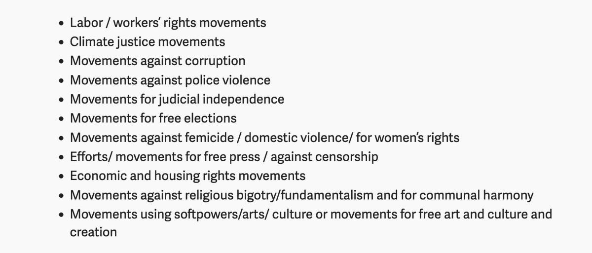 We're looking for stories from around the world of movements / communities that brought people together to fight for their democracies. Here, a non-exhaustive list of examples: