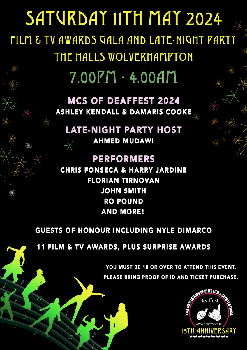 #TuneintoDeaffests15th Anniversary at @TheHallsWolves on Saturday 11th of May 2024! #Deaffest #festival #filmawards #Wolverhampton