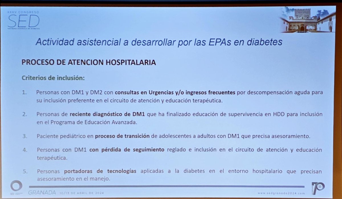 Fantástica @marietabrocca en #SEDiab2024 exponiendo el papel de las EPAs dentro de las unidades de diabetes y las necesidades de marcos normativos al respecto en los distintos sistemas de salud.
