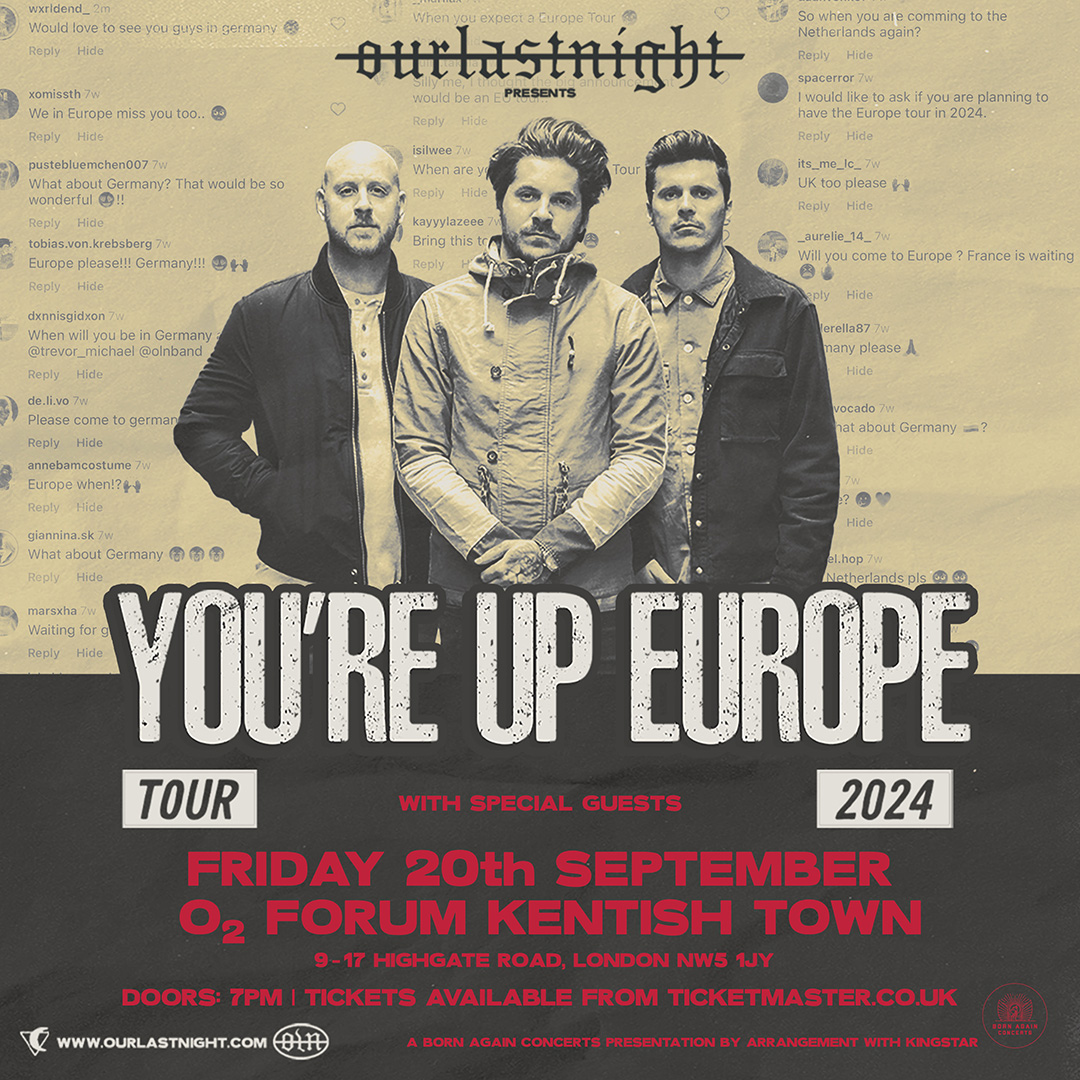 American post-hardcore band @OLNband are bringing their ‘You’re Up Europe Tour 2024’ here on Fri 20 Sep. 🤘 Secure your tickets here 👉 amg-venues.com/2ApV50RcX4b