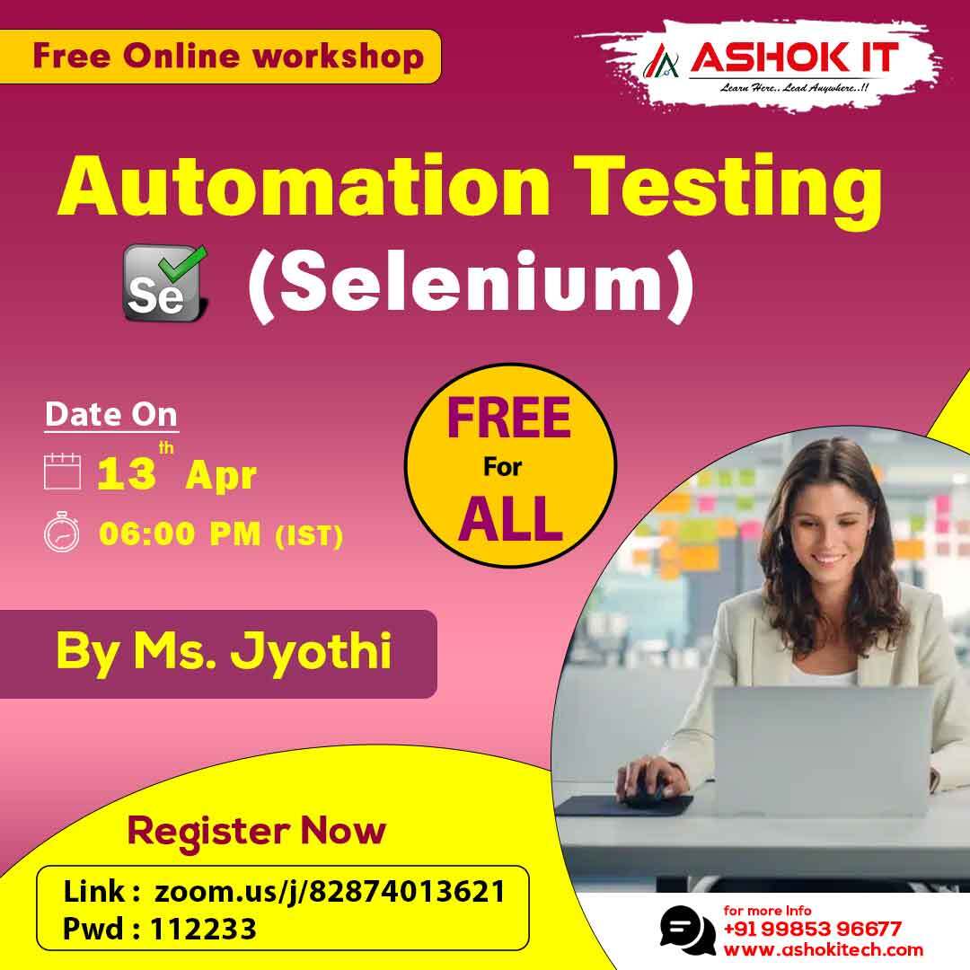 🛑 [Free WorkShop] Automation Testing [Selenium] 🛑

✍️ Enroll Now : bit.ly/3Wfj6nr

👉 Free Online Workshop On 13th - April @ 06:00 PM IST

👉 Follow Our WhatsApp Channel : bit.ly/4565QED

#Selenium #SeleniumWebDriver #AutomationTesting #WebAutomation