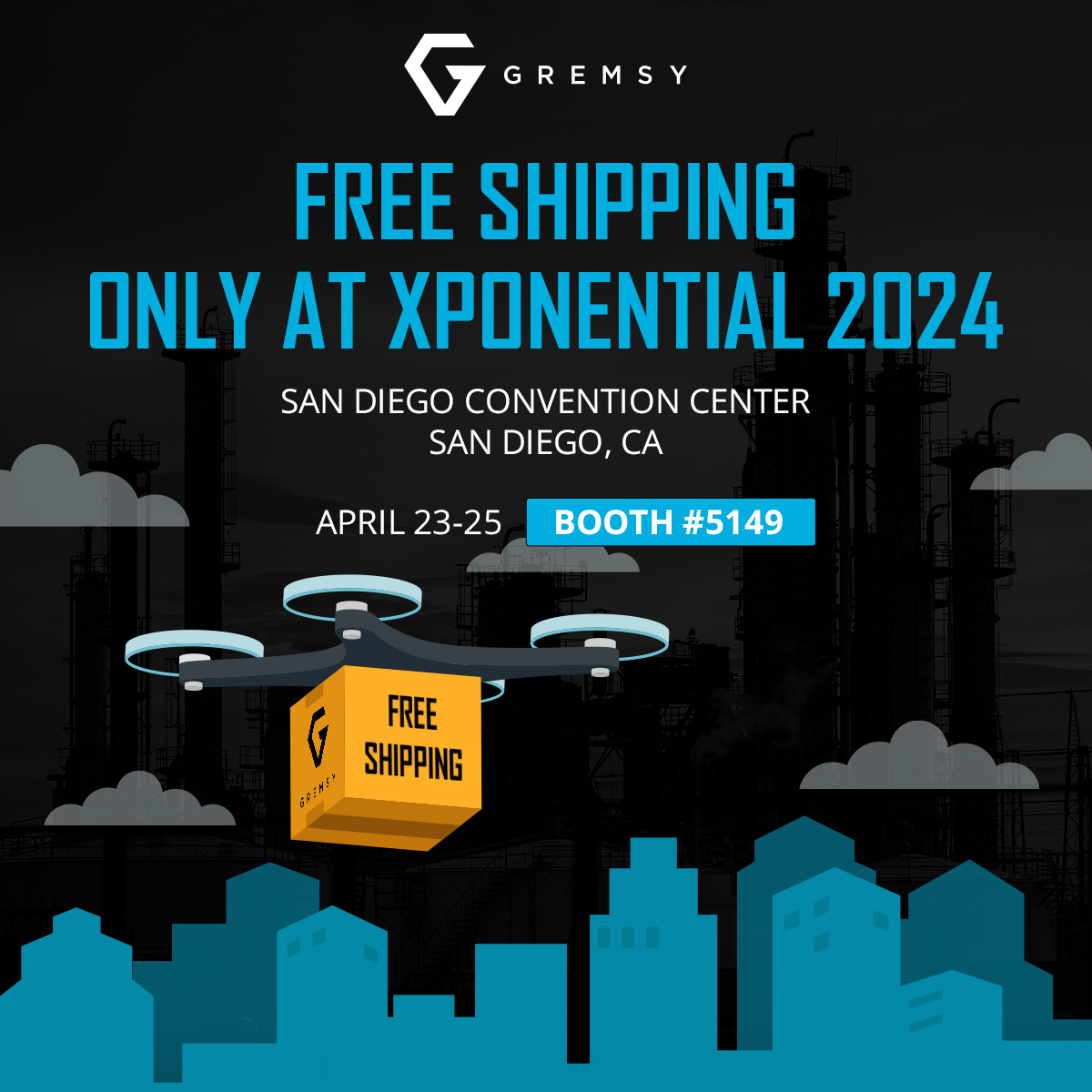 XPONENTIAL 2024 SPECIAL OFFER 👇

Gremsy offers FREE SHIPPING COUPONS for attendees.
Get a free hall pass below!

#Gremsy #Orus #SPort #XPO24 #Booth5149 #California