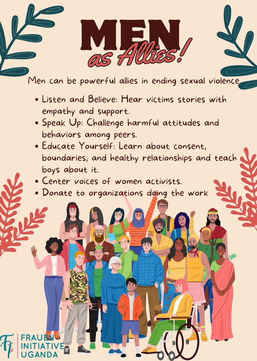 Men as allies! It takes a community effort to fight sexual violence and we all have different roles to play to achieve this! Here is a quick guide on how men can be allies and help the fight against sexual violence. #SexualAssaultAwarenessMonth