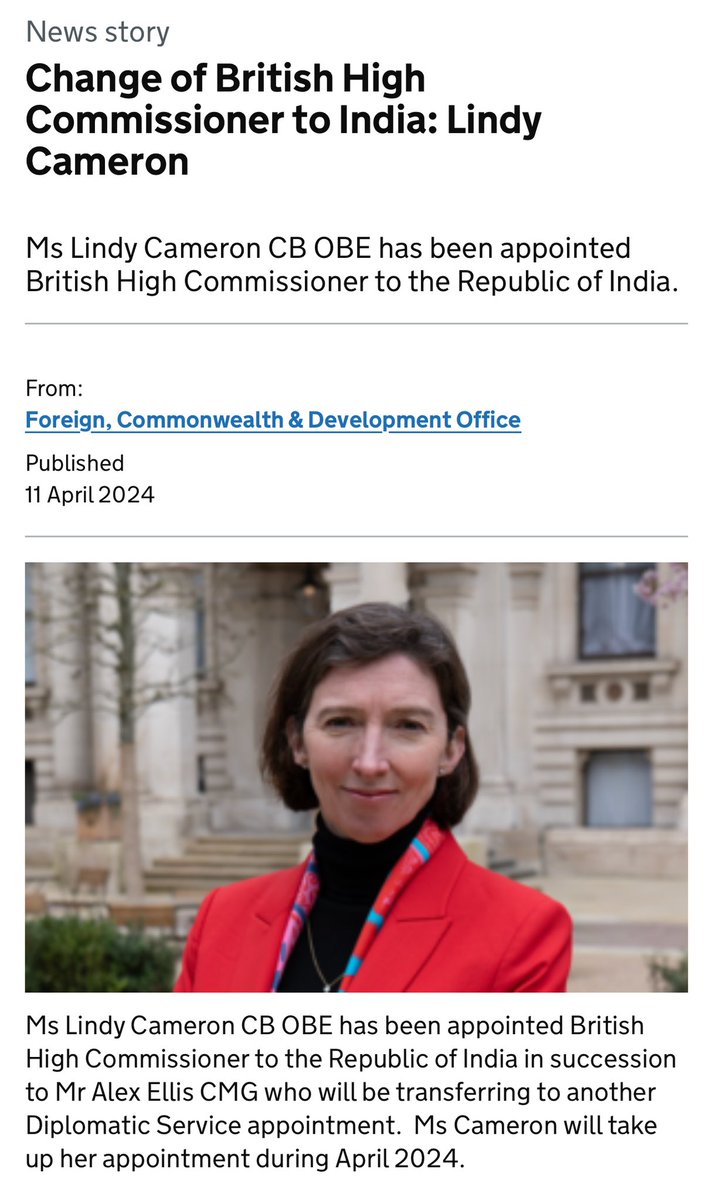 Congratulations @Lindy_Cameron & Team @UKinIndia 🇮🇳 🇬🇧 gov.uk/government/new…