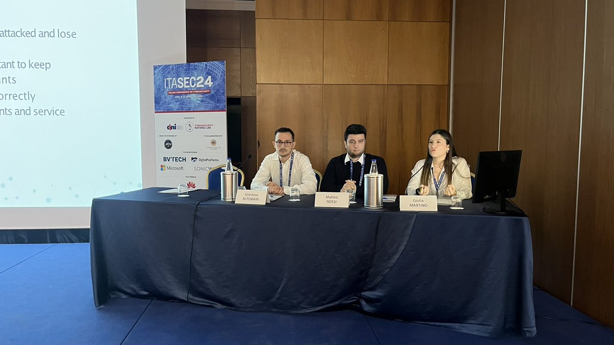 ITASEC_Conf's tweet photo. 📢 Dietro le quinte delle CTF Made in Italy: quando giocare diventa un lavoro. Con @devigianlu @giulia__martino e Matteo Rossi. Modera @GaspareFerraro
#⃣ #ITASEC24 #cybersecurity #Salerno
https://t.co/1N8Os3LveJ https://t.co/9jsSQQ5e2f