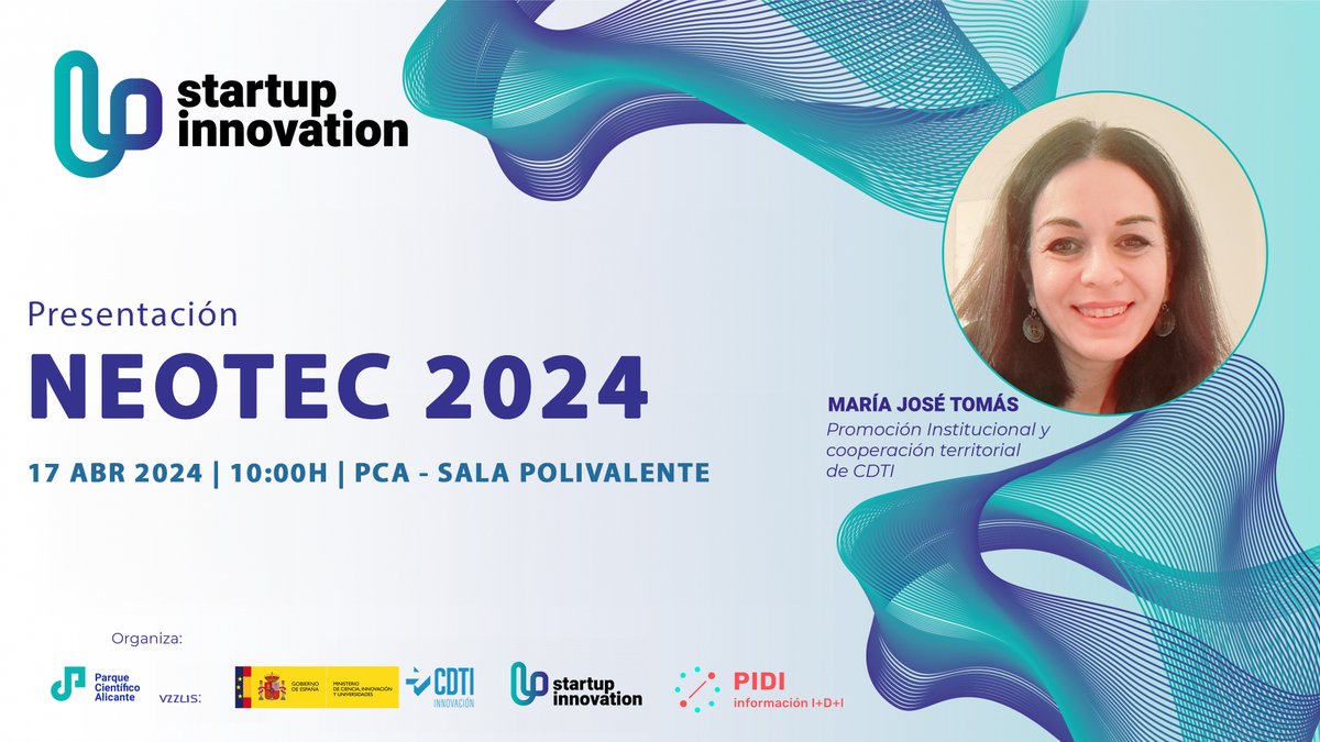 CDTI_innovacion's tweet image. 📢El próximo 🗓️17-ABR, el Parque Científico de la @UA_Universidad, miembro de la @RedPIDI coordinada por el CDTI Innovación, organiza una jornada en la que se expondrán las claves de #NEOTEC2024 y recomendaciones para la presentación de solicitudes 👇

ℹ️ bit.ly/4cUfYFK