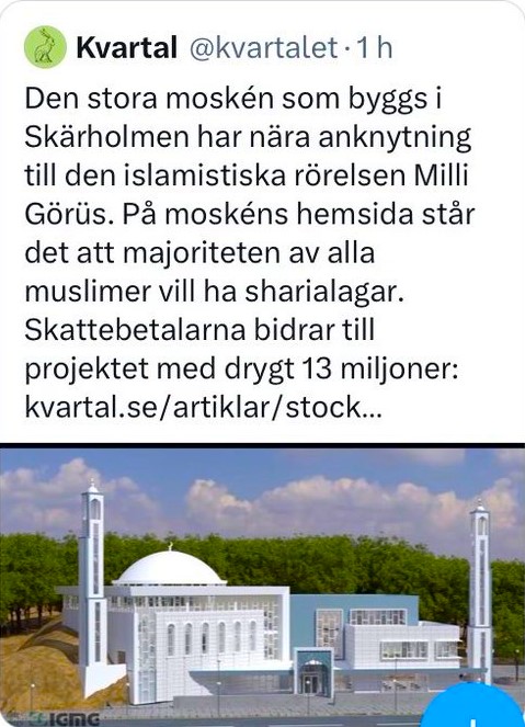 Här står svenska folket / regeringen och tittar på när ett mentalsjukhus byggs. där sharialagar snart införs i Skärholmen.🤦‍♀️🤡🤡🤡🤡