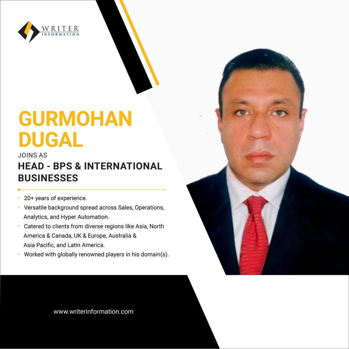 Excited to announce Gurmohan Dugal as our new Head of BPS and International Business! 

With his strategic vision, we're set to explore new horizons and deliver exceptional services worldwide. 

Welcome aboard, Gurmohan! 

#bps #internationalbusiness #welcome #businessprocess