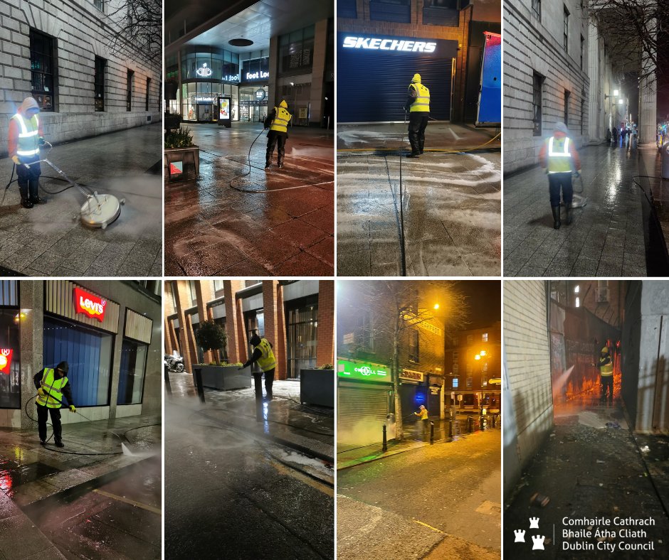 Our #wastemanagement #nightshift team are out & about deep cleaning every night across the city, always maintaining the highest standards. It’s lovely to wake up to #Dublin looking beautiful. Thanks Dave & team. #YourCouncil #KeepDublinBeautiful