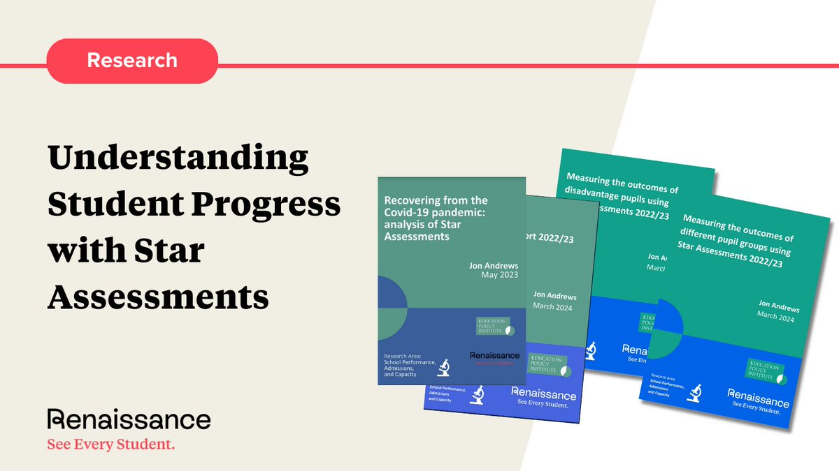 Our report series with @EduPolicyInst offers crucial analysis of pupil performance, to aid targeted support as we navigate the post-pandemic era using data from Star Reading and Star Maths Assessments. Download all 4 reports>>bit.ly/3TR80EC