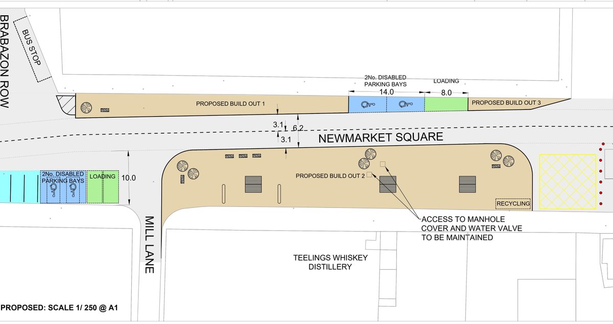 Dublin City Council is proposing to make changes to the layout of Newmarket to improve pedestrian space and reduce the dominance of cars and traffic on the square. A consultation is currently open until 26th April via Citizen Space: consultation.dublincity.ie/planning/newma…