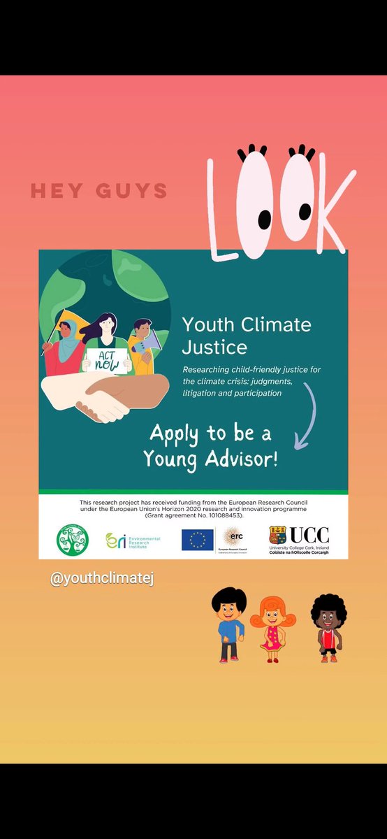 Hey Children, and parents of children, who are climate activists! Check this out. You (/your child) could be an advisor to the Youth Climate Justice Research Project. Follow the link for more: instagram.com/p/C5lOTjStTL0/… @YouthClimateJ @UPChildLaw @AfrClimAlliance @CentreEnvRights