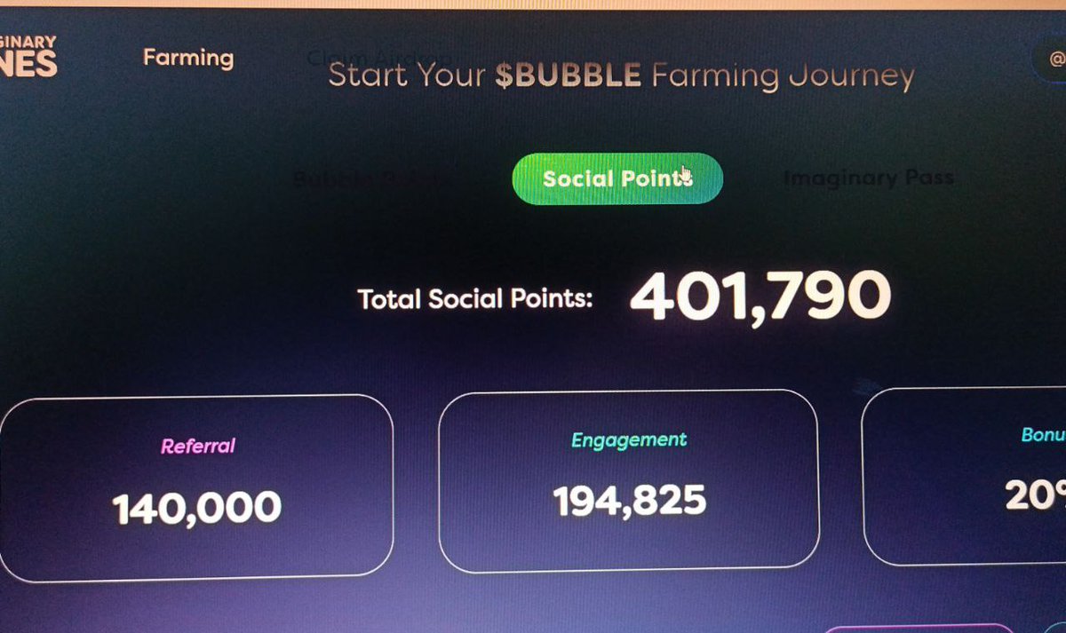 Debabra44's tweet photo. <ATTACH YOUR CURRENT SOCIAL SCORE>

$BUBBLE https://t.co/1Og3kiAUu5
