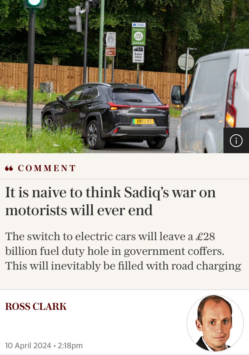 Another day, another comment piece in the Telegraph that: a) has a pop at EVs b) says stuff about EVs that is pretty misleading This one, by @RossjournoClark, also says some fairly misleading things about road pricing So here's a thread to correct the narrative - buckle up!