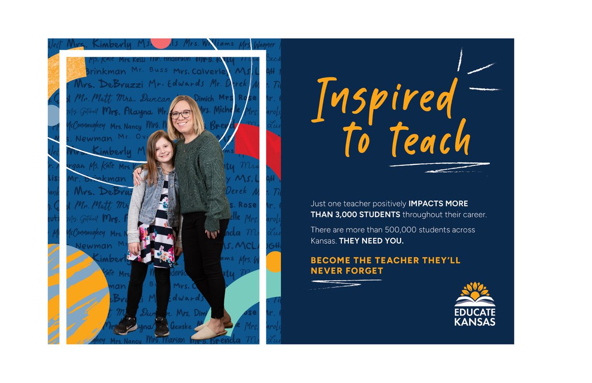 Teaching is more than a job, it's a calling! Have you considered becoming an educator? #Inspired2Teach #EducateKansas #ThankaKansasTeacher #KSLeaders