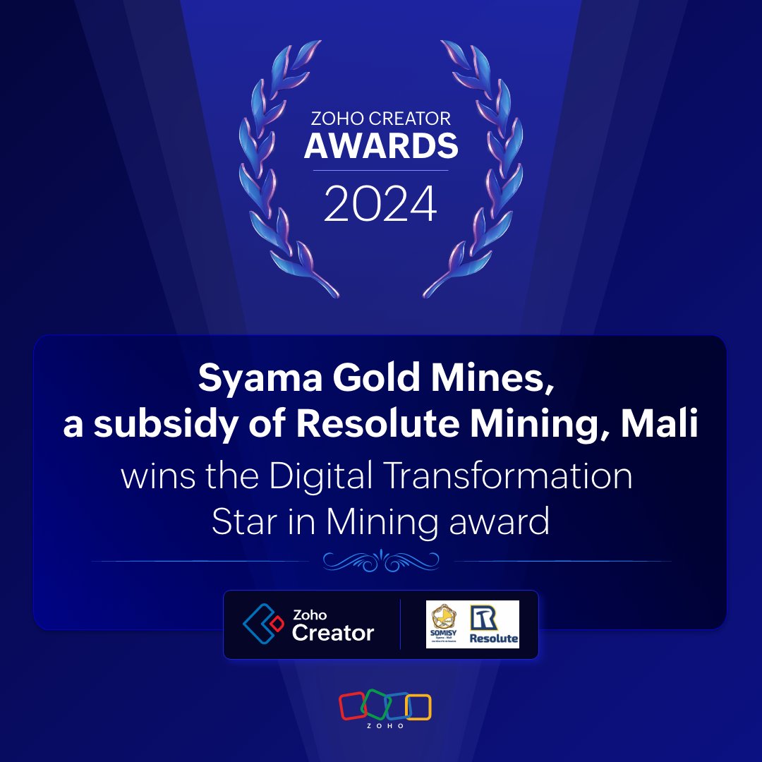 Syama gold mine, located in Mali, is the first gold mine in the world to deploy Zoho Creator in their business process. Using Zoho Creator, they've built a customized application that initiates the cataloguing process. #Mines #ZohoCreatorAwards @Zoho